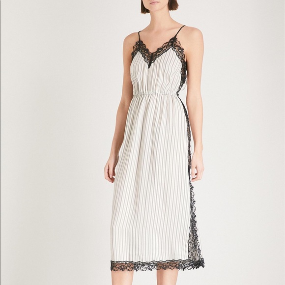 Sandro Dress Sunset Pitt Pinstripe Midi - Picture 1 of 9